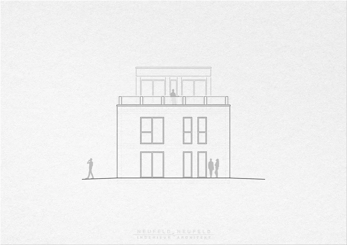 Ansicht – Doppelhaus mit Einliegerwohnung BS21, Planung Neufeld & Neufeld