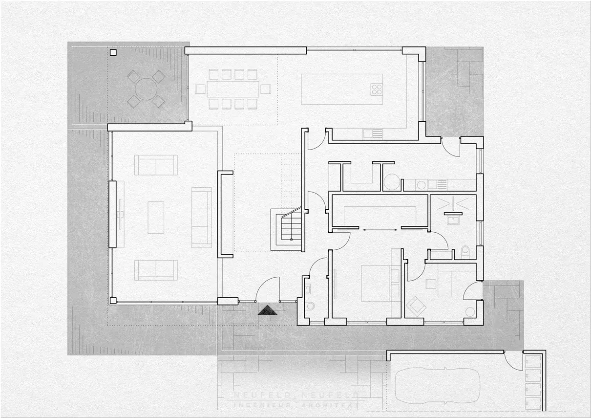 Grundriss Erdgeschoss – Einfamilienhaus ES19, Planung Neufeld & Neufeld