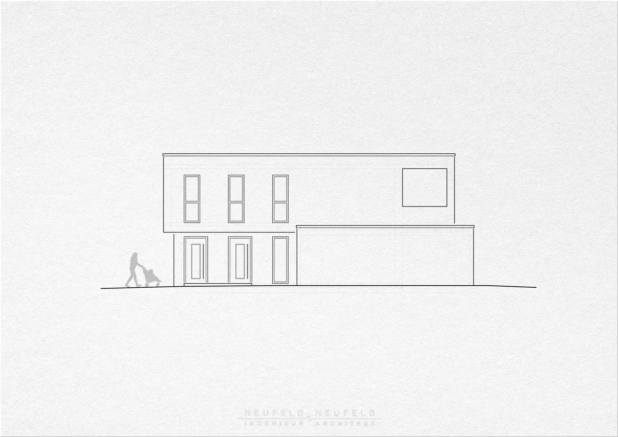 Ansicht – Zweifamilienhaus FB21, Planung Neufeld & Neufeld