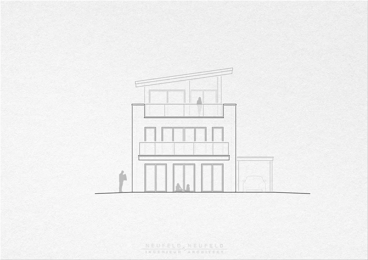 Ansicht – Zweifamilienhaus FK19, Planung Neufeld & Neufeld