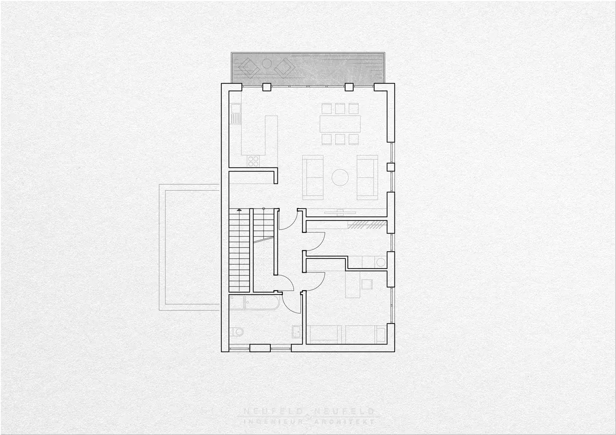 Grundriss Obergeschoss – Zweifamilienhaus FK19, Planung Neufeld & Neufeld