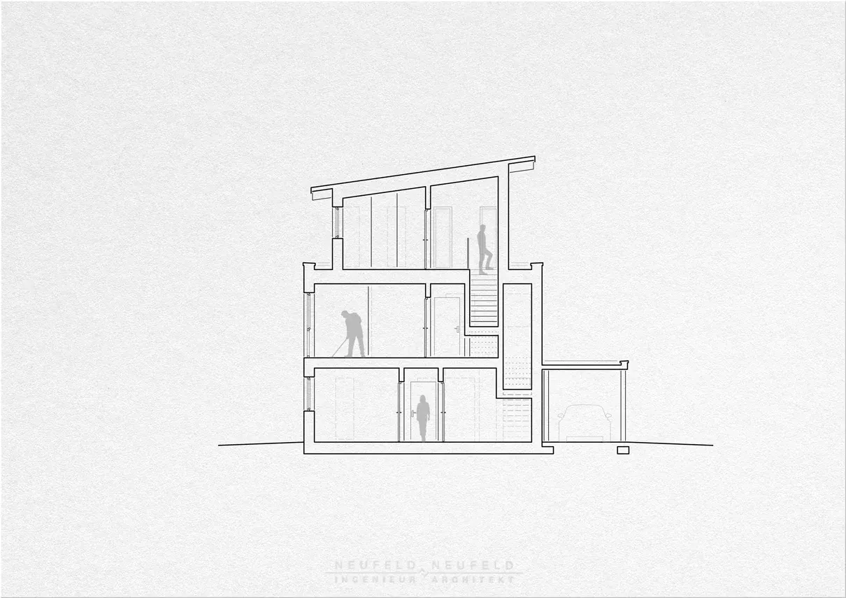 Schnitt – Zweifamilienhaus FK19, Planung Neufeld & Neufeld