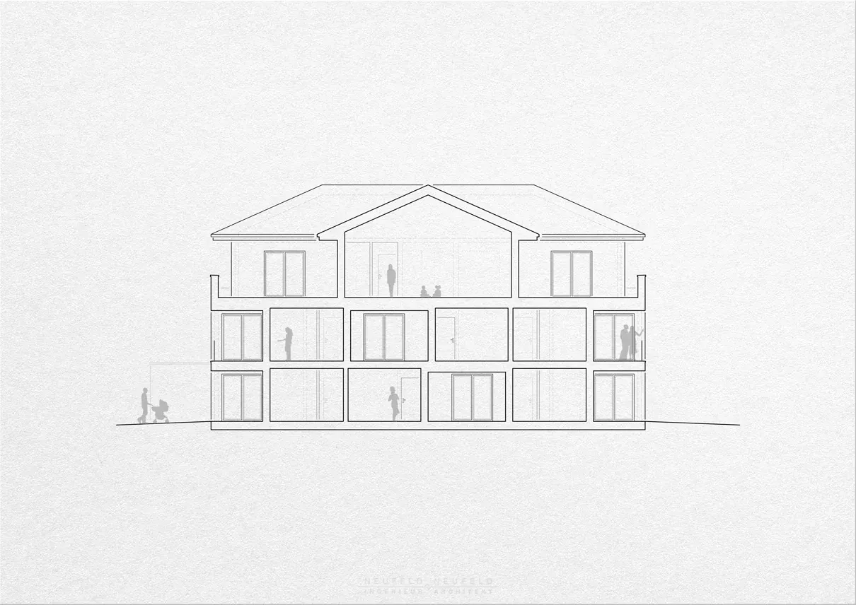 Schnitt – Mehrfamilienhaus KR19, Planung Neufeld & Neufeld