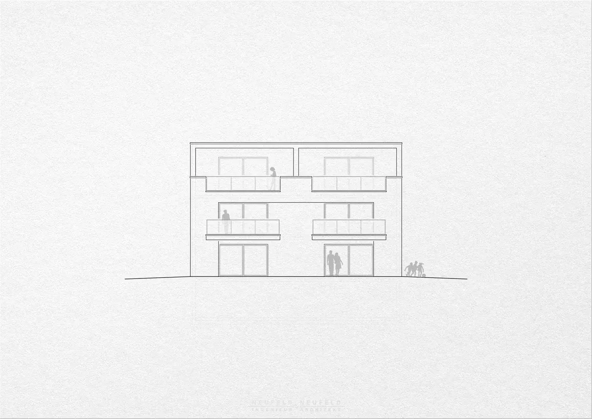 Ansicht – Mehrfamilienhaus LX21, Planung Neufeld & Neufeld