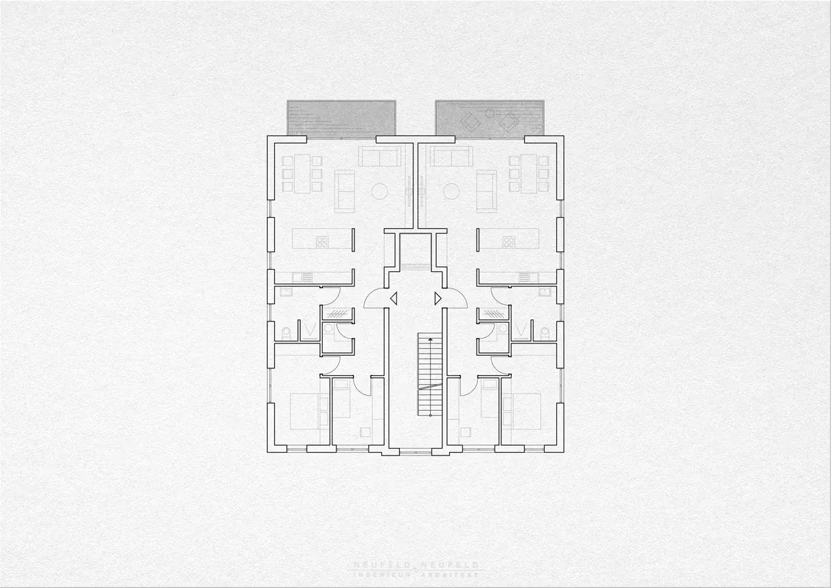 Grundriss Obergeschoss – Mehrfamilienhaus LX21, Planung Neufeld & Neufeld