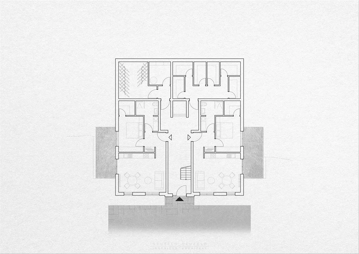 Grundriss Untergeschoss – Mehrfamilienhaus LX21, Planung Neufeld & Neufeld