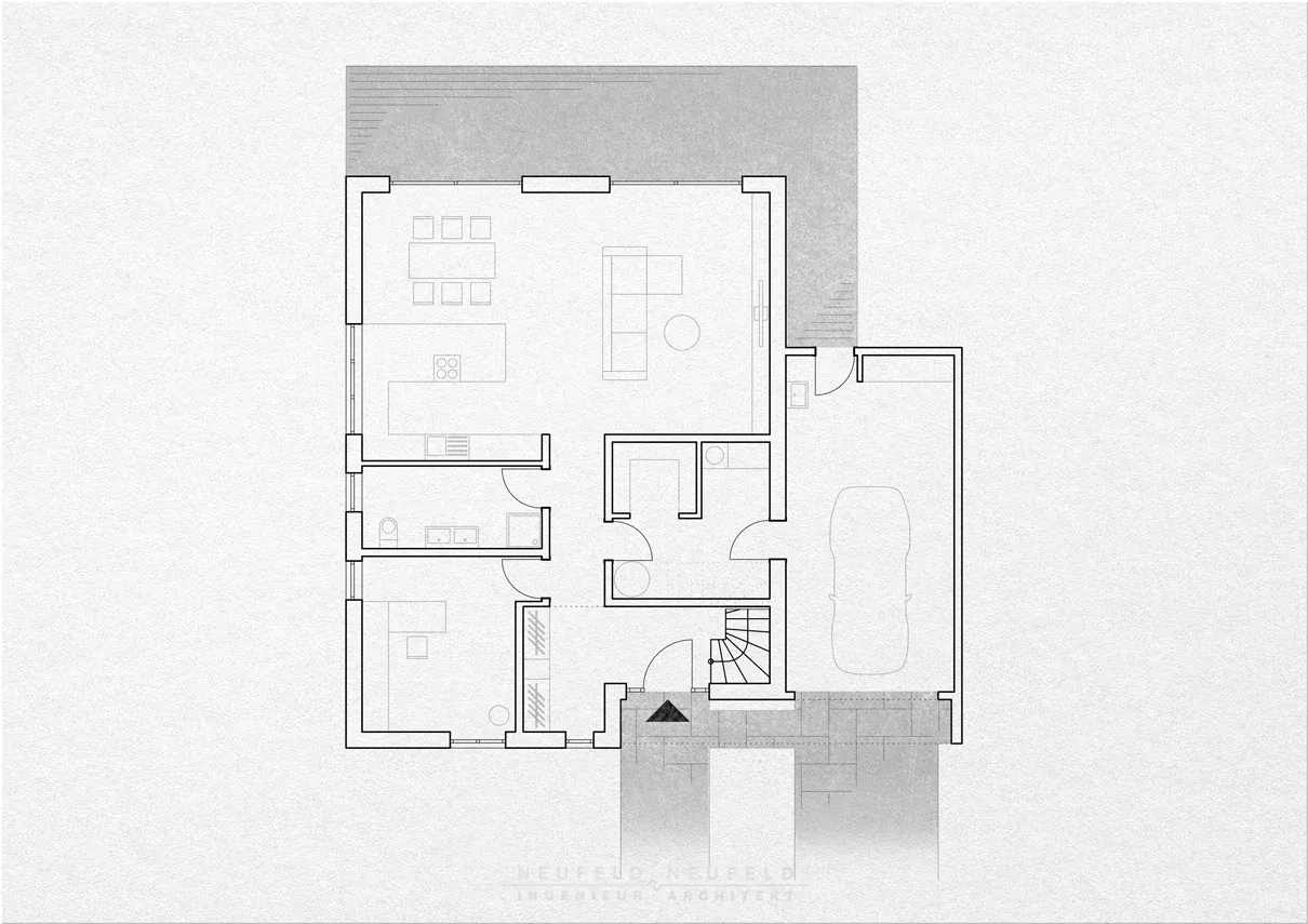 Grundriss Erdgeschoss – Einfamilienhaus PL20, Planung Neufeld & Neufeld