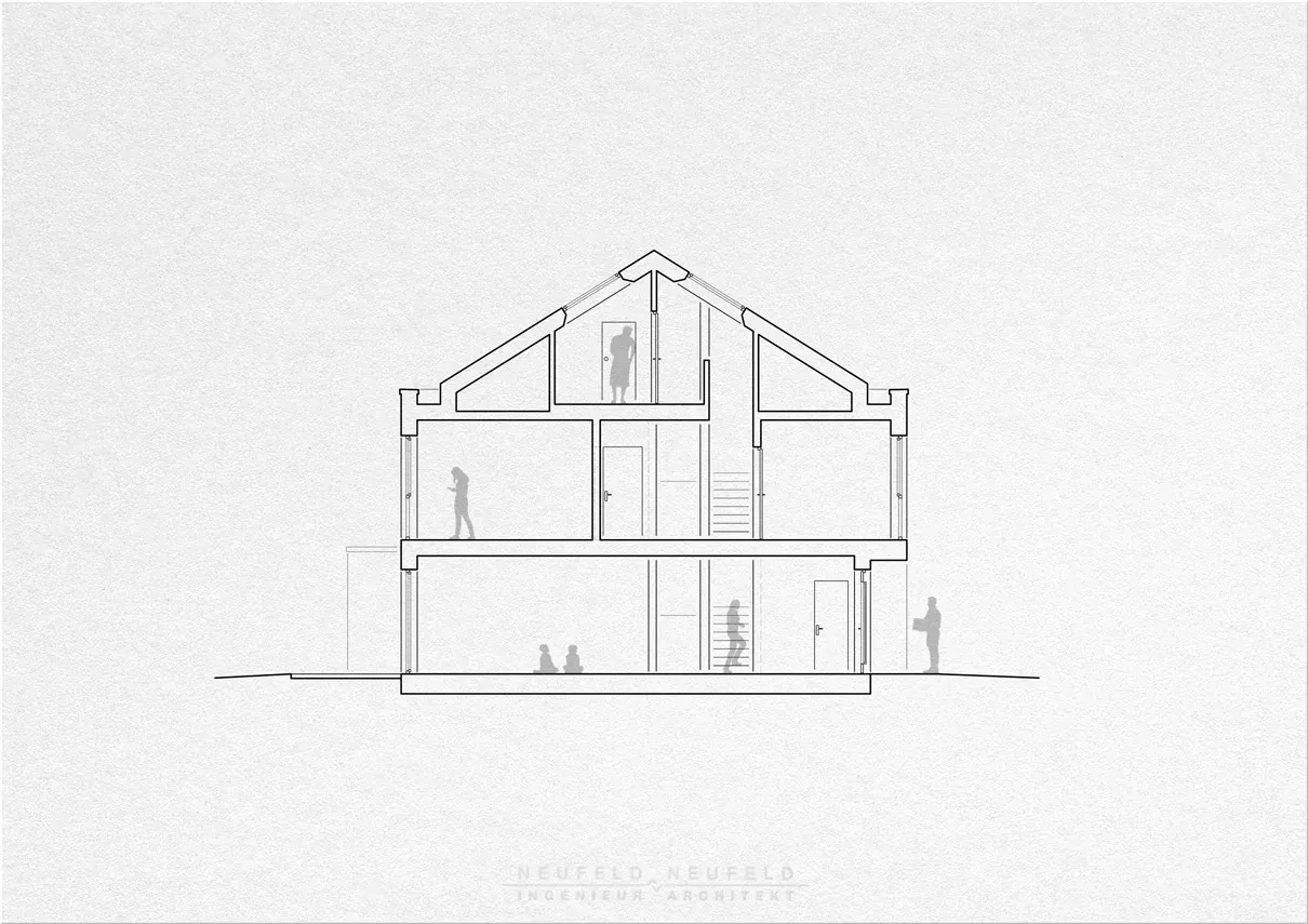 Schnitt – Doppelhaus ZW18, Planung Neufeld & Neufeld